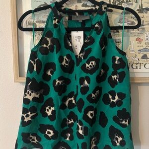 Sunday in Brooklyn Green and Black Animal Print Blouse